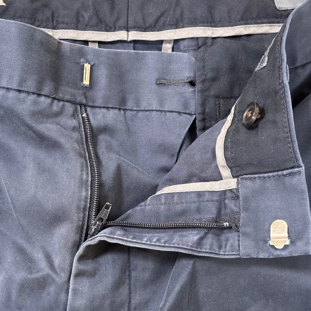 Bonobos Mens Washed Chino Pants Navy Blue Straight Leg 100% Cotton 35x36 (35x33)